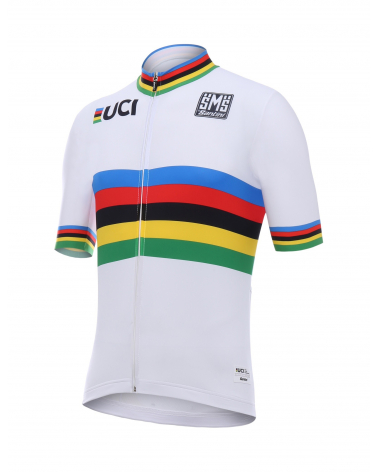 Maillot Cyclisme Santini UCI Champion du Monde Arc En Ciel Personnalisation