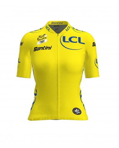 Maillot Cyclisme de la leader du classement général Tour de France Jaune Femme avec Zwift