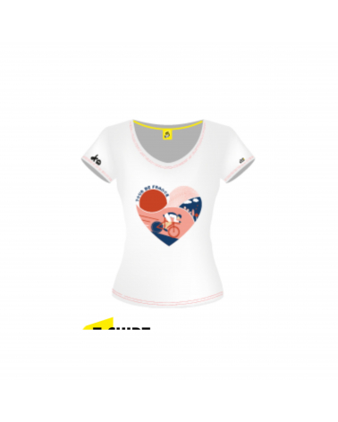 T-shirt Tour de France Graphique Coeur Femme