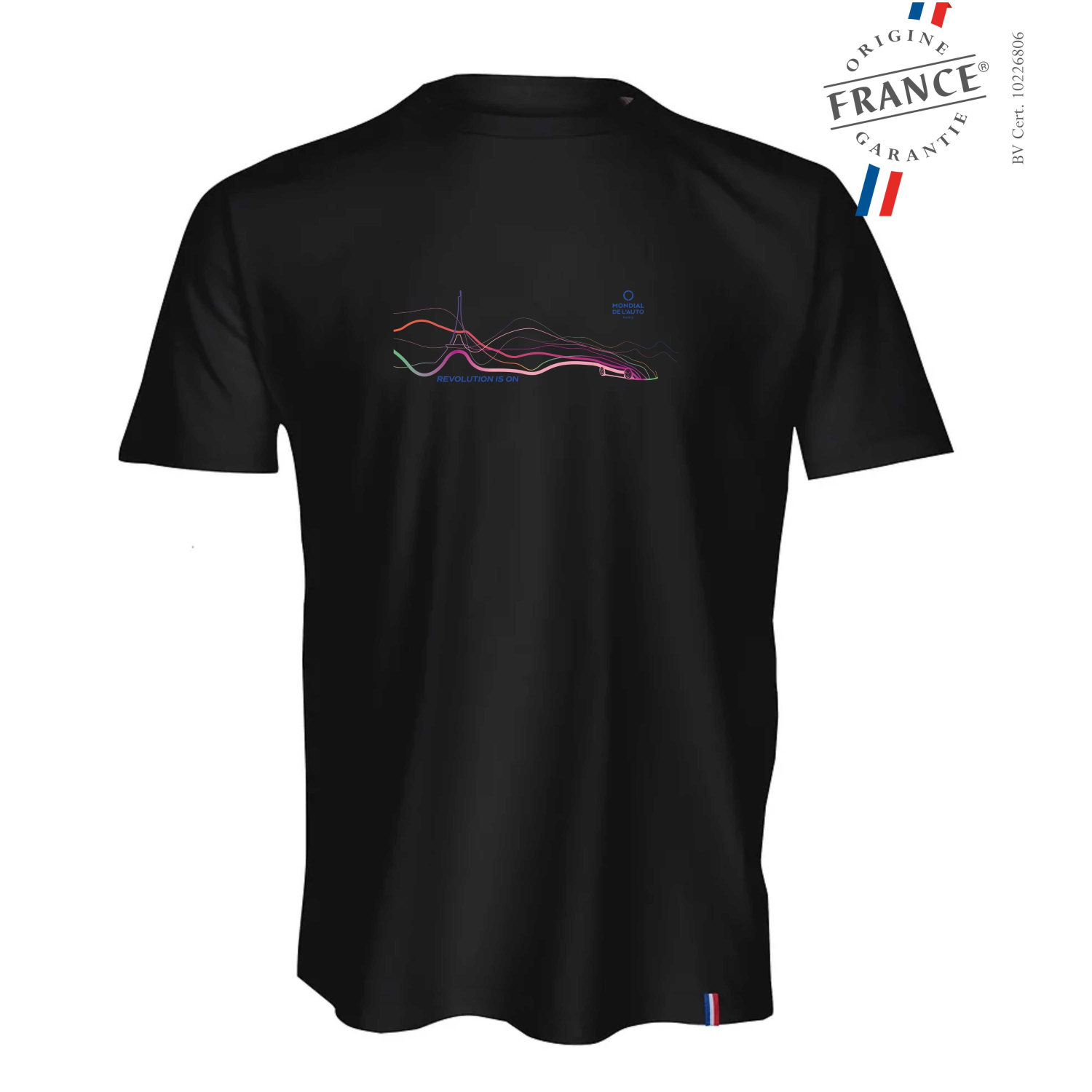 T-shirt Mondial de l'Auto PARIS IS ON Mixte NOIR