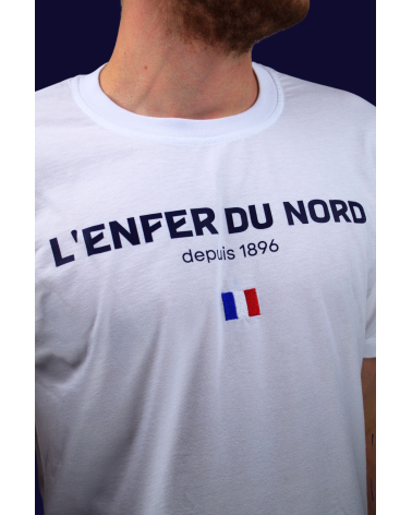 T-shirt Paris Roubaix "France" Mixte Blanc