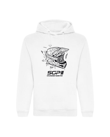 Hoodie Speedway BLACK HELMET Blanc