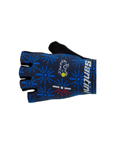 Gloves Tour de France Santini Trionfo 2023 Bleue