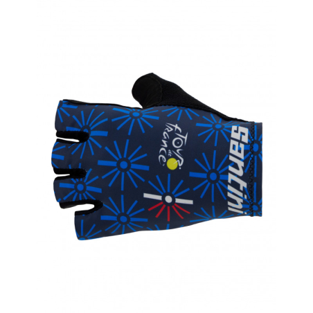 Gloves Tour de France Santini Trionfo 2023 Bleue