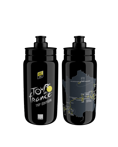 Bidon Tour de France Elite Fly Parcours Noir 550 ml