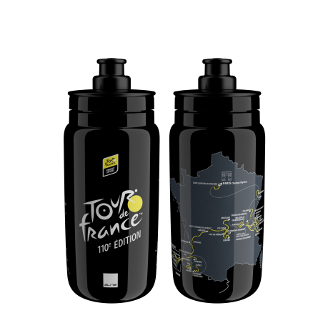 Bidon Tour de France Elite Fly Parcours Noir 550 ml