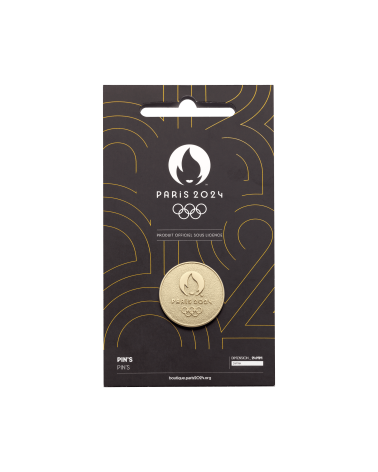 Pin's Paris 2024  "Emblème Rond" Noir Doré