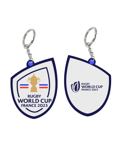 Porte-clés Coupe du Monde de Rugby France 2023 Webb Ellis Blanc
