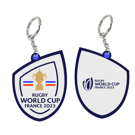 Porte-clés Coupe du Monde de Rugby France 2023 Webb Ellis Blanc