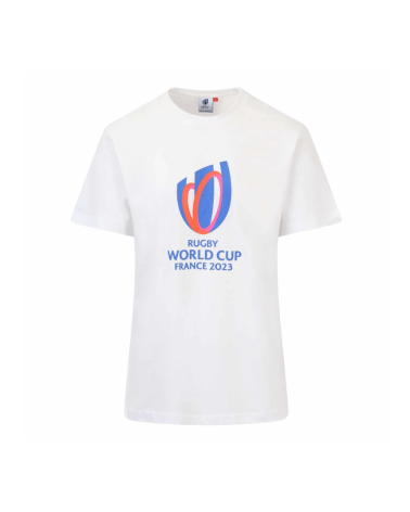 T-shirt Coupe du Monde de Rugby France 2023 Logo Blanc Mixte