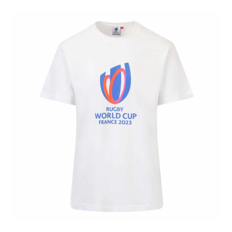 T-shirt Coupe du Monde de Rugby France 2023 Logo Blanc Mixte