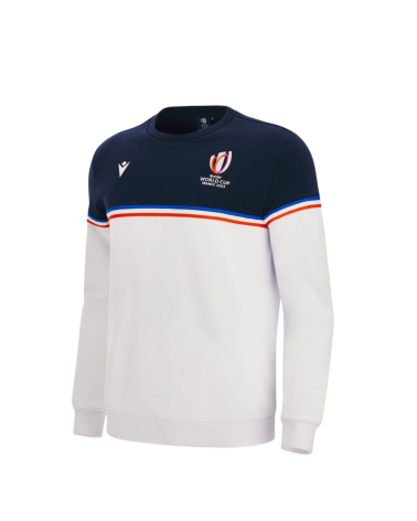 Sweat Col Rond Macron Coupe du Monde de Rugby France 2023 Bleu Blanc Rouge Mixte