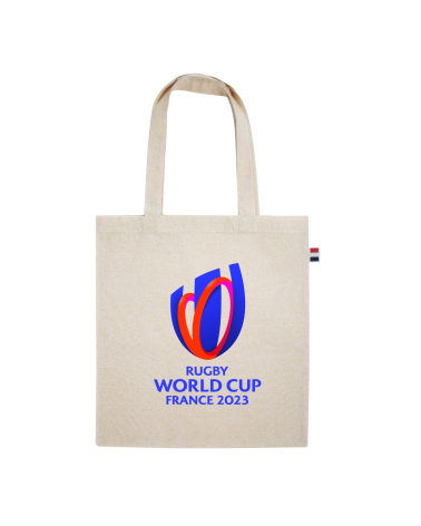 Tote Bag Coupe du Monde de Rugby France 2023 Logo Beige Naturel