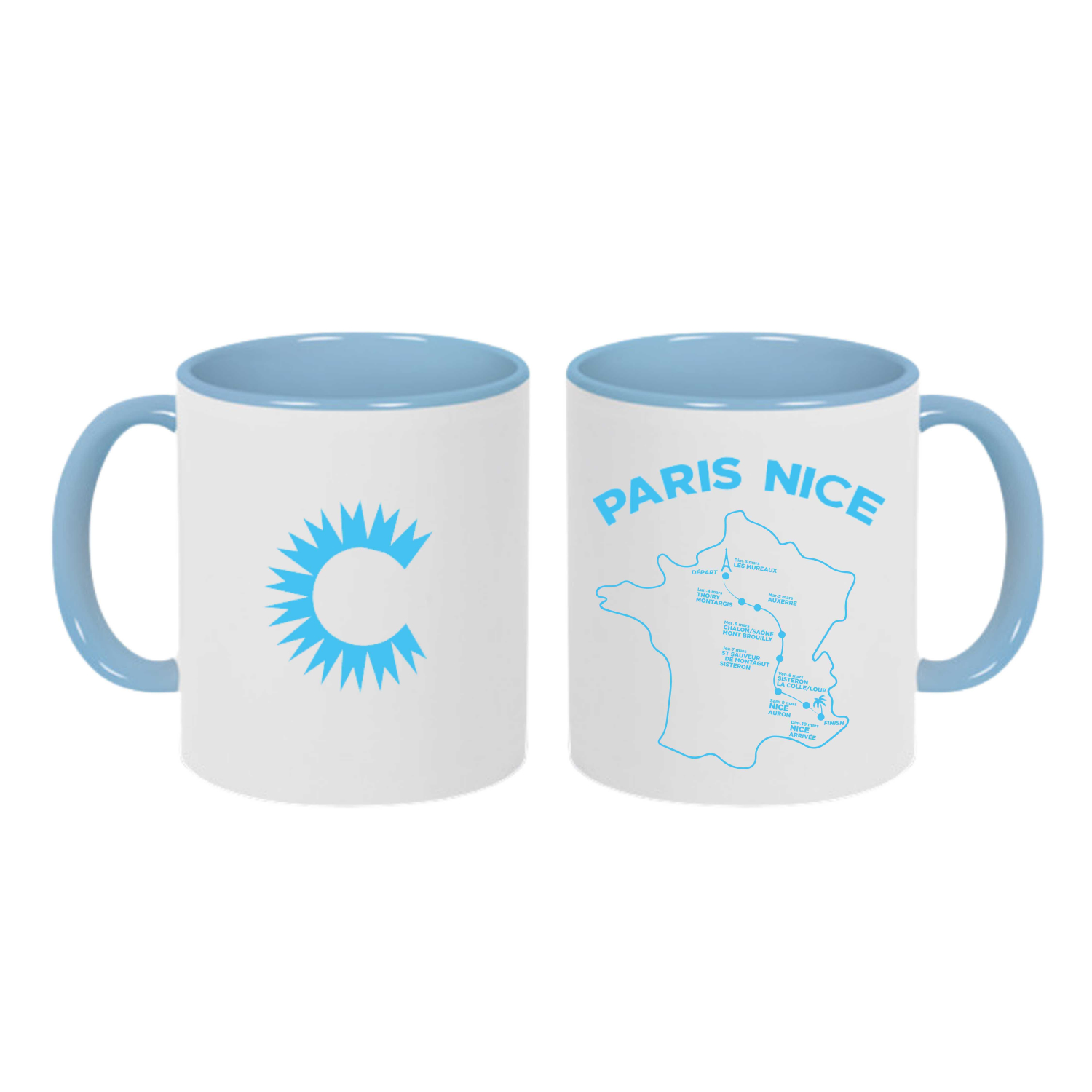 Mug Paris Nice Parcours 2024 Blanc