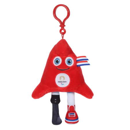 Porte-clés Jeux Olympiques Paris 2024 Peluche Para Mascotte Rouge