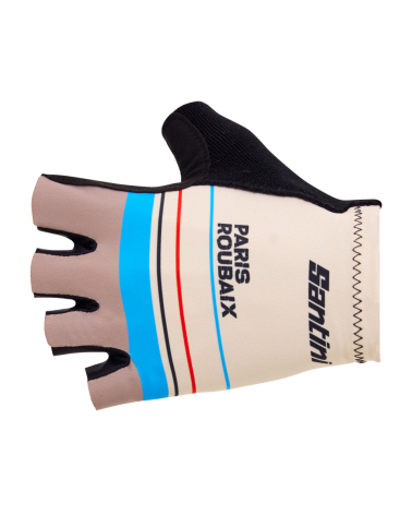 Santini Paris Roubaix 2024 Cycling Gloves Beige