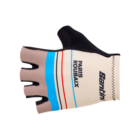 Santini Paris Roubaix 2024 Cycling Gloves Beige
