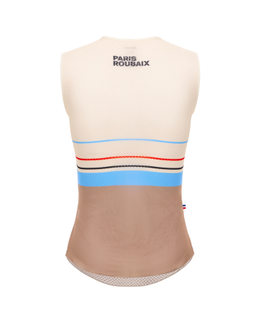 Maillot Cyclisme sans Manches Santini Paris Roubaix 2024 Homme Beige