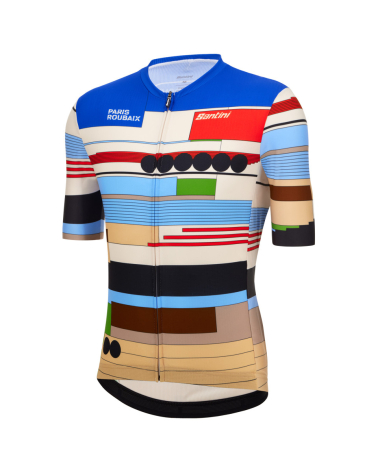 Maillot Cyclisme Santini Paris Roubaix 2024 Homme Multicouleur