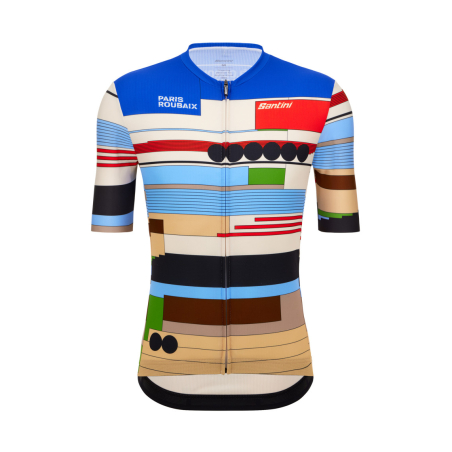 Maillot Cyclisme Santini Paris Roubaix 2024 Homme Multicouleur