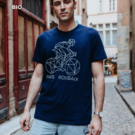 T-shirt Paris Roubaix Décalqué Homme Bleu