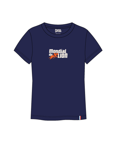 T-shirt Mondial du Lion Logo Mixte Bleu Marine