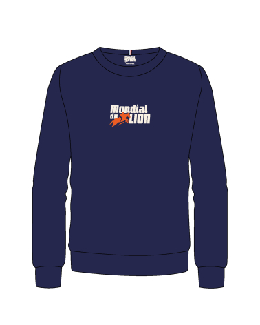Sweat Col Rond Mondial du Lion Logo Mixte Bleu Marine