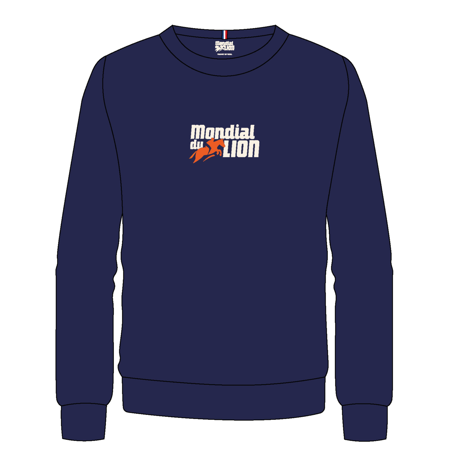Sweat Col Rond Mondial du Lion Logo Mixte Bleu Marine