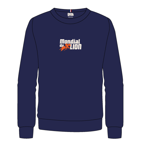 Sweat Col Rond Mondial du Lion Logo Mixte Bleu Marine