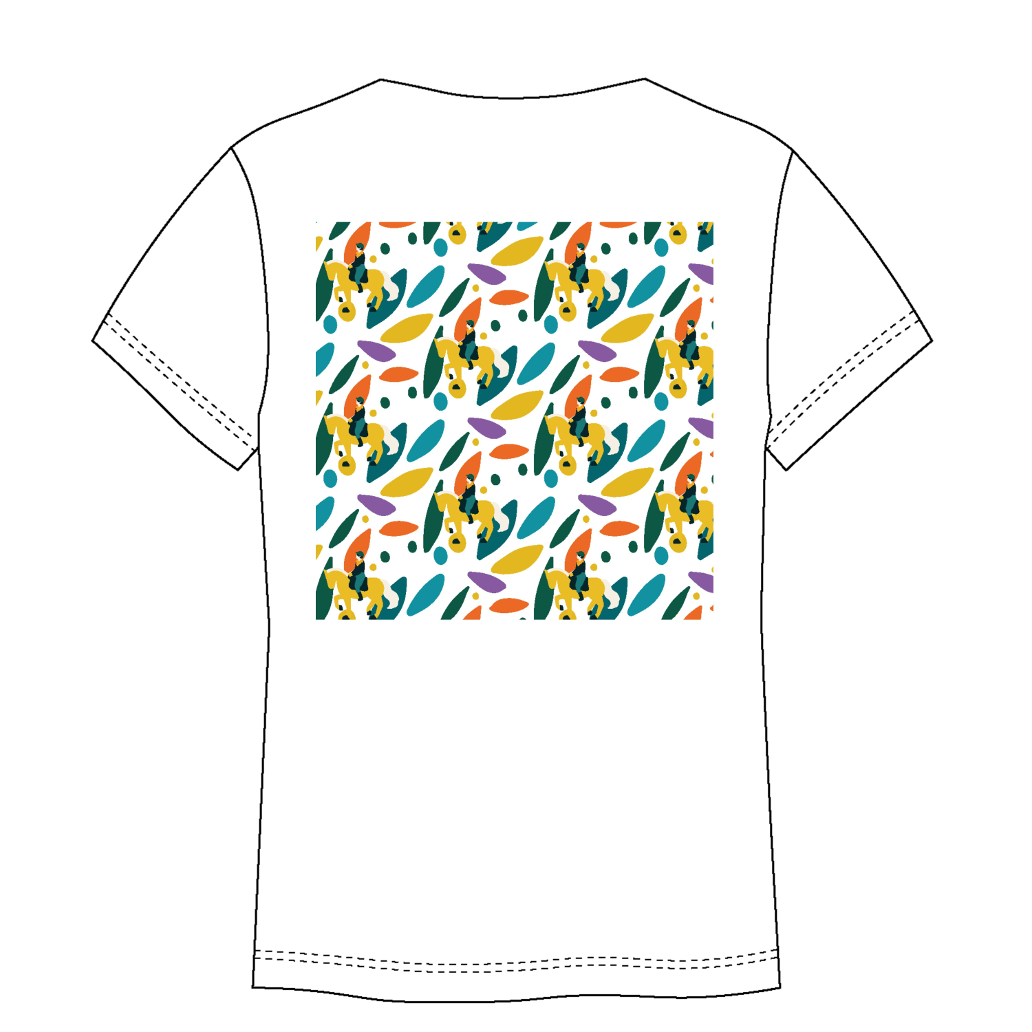 T-shirt Mondial du Lion Pattern Mixte Blanc