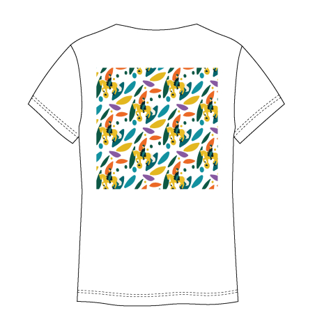T-shirt Mondial du Lion Pattern Mixte Blanc