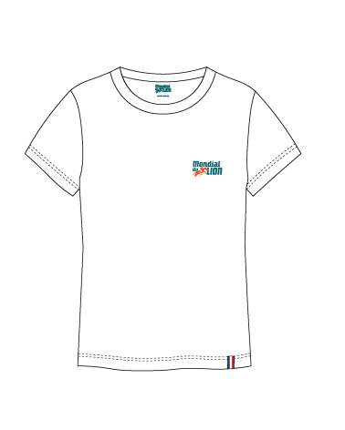T-shirt Mondial du Lion Pattern Mixte Blanc