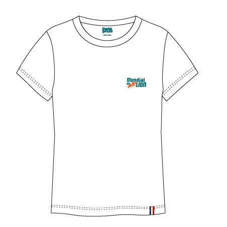 T-shirt Mondial du Lion Pattern Mixte Blanc