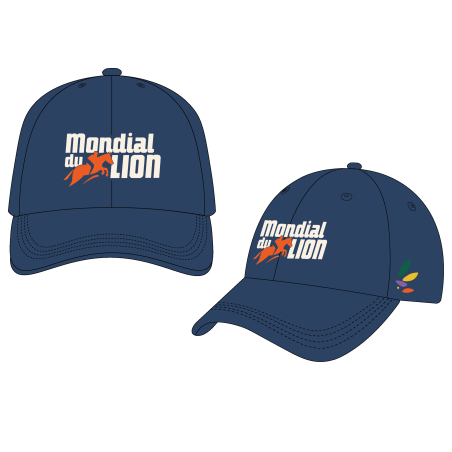 Casquette Mondial du Lion Logo Feuilles Bleu Jean