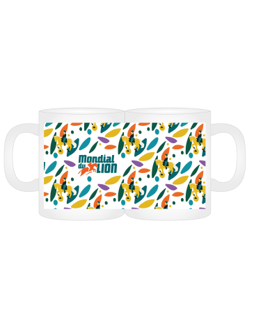 Mug Mondial du Lion Pattern Blanc