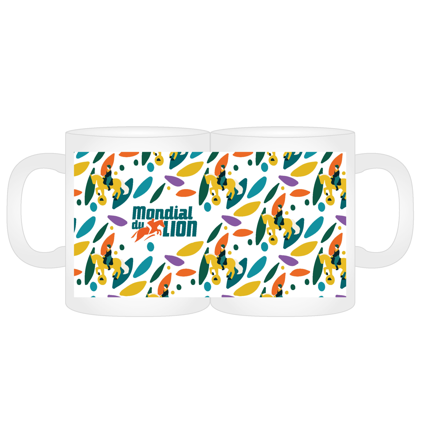 Mug Mondial du Lion Pattern Blanc