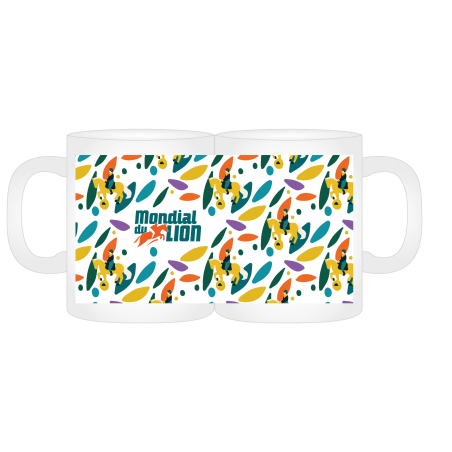 Mug Mondial du Lion Pattern Blanc