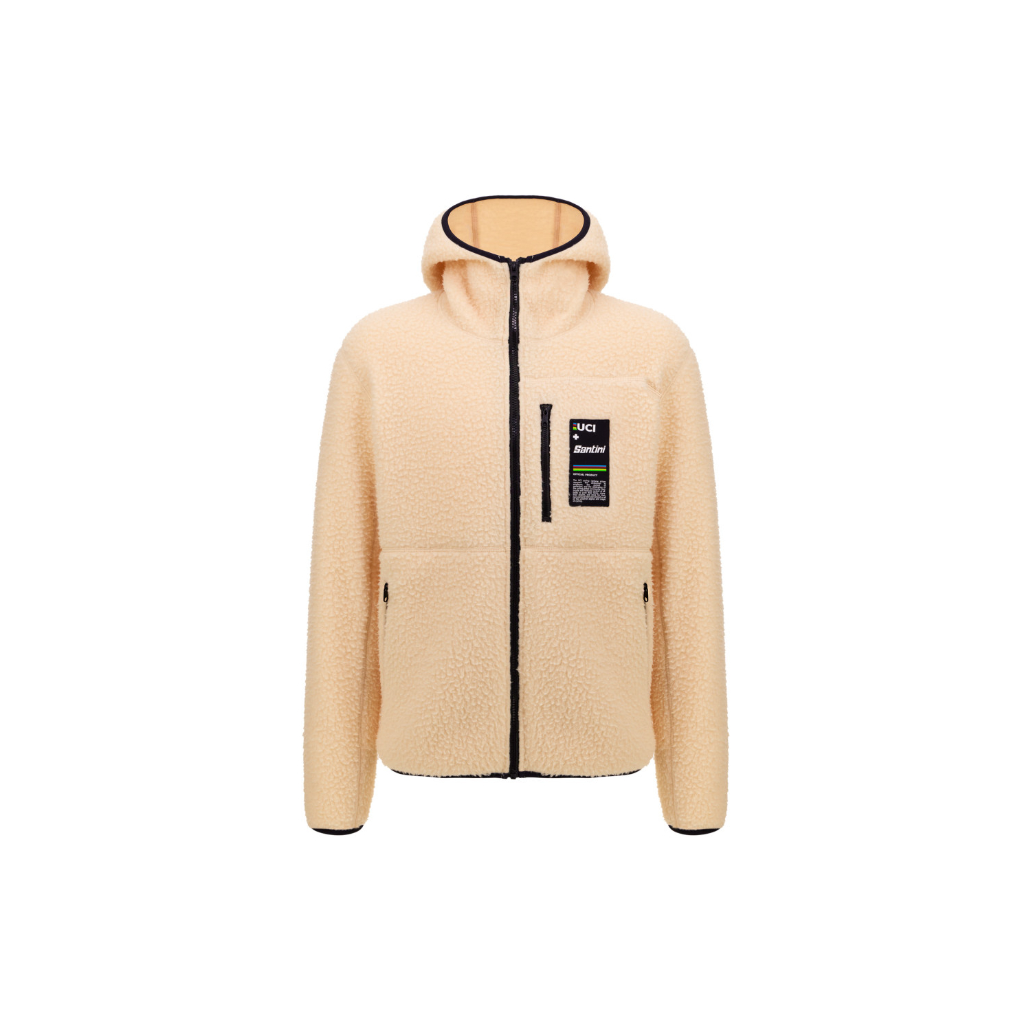 UCI World Championship Hooded Fleece Mixed Jacket Beige