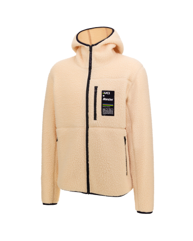 UCI World Championship Hooded Fleece Mixed Jacket Beige