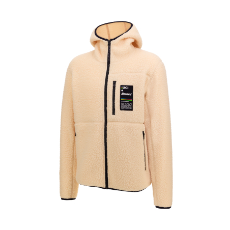 UCI World Championship Hooded Fleece Mixed Jacket Beige