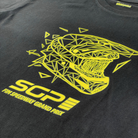 T-shirt Speedway YELLOW HELMET Mixte Noir