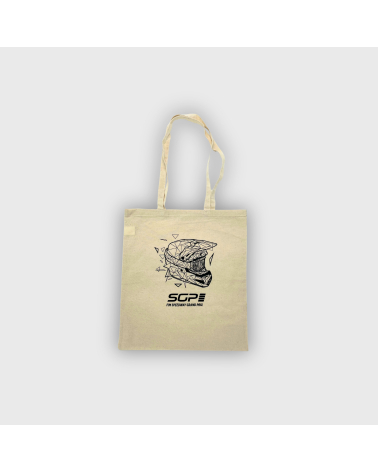 Tote Bag Speedway Black Helmet Natural Beige