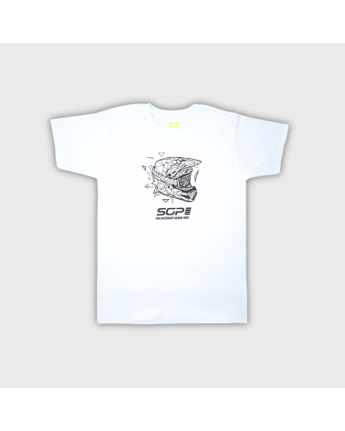 T-shirt Speedway Black Helmet Unisex White