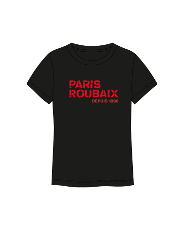 T-shirt Paris Roubaix Logo Mixte Noir/Rouge