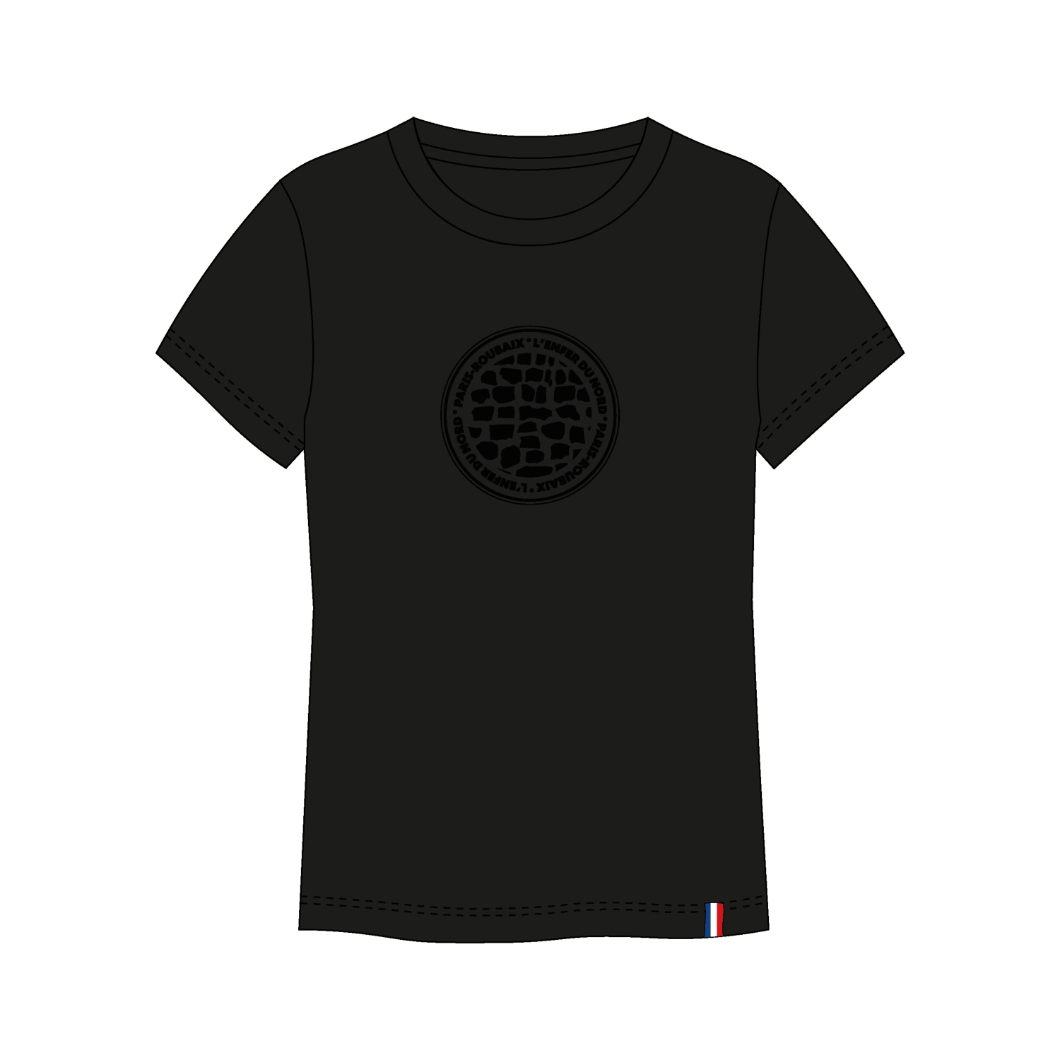T-shirt Paris Roubaix Black Circle Mixte Noir