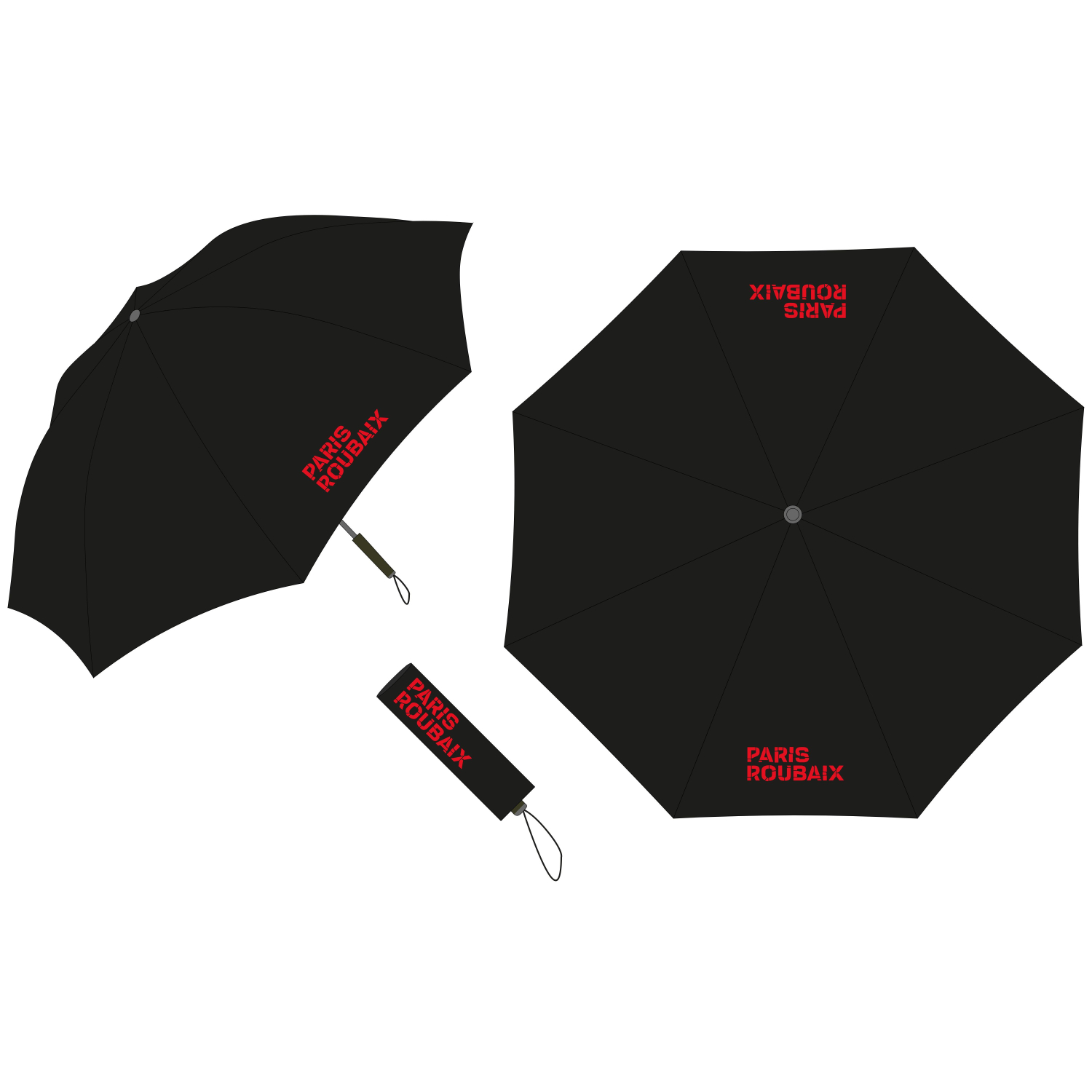 Parapluie Paris Roubaix Logo Noir
