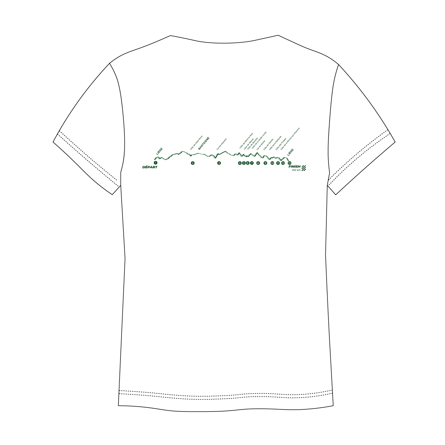 T-shirt Liège Bastogne Liège Parcours 2025 Mixte Blanc