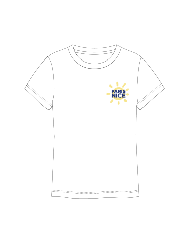 T-shirt Paris Nice Aquarelle Mixte Blanc